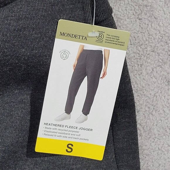 NEW Mondetta Women's S Heathered Black Fleece Jogger Sweatpants H752 - Picture 6 of 7